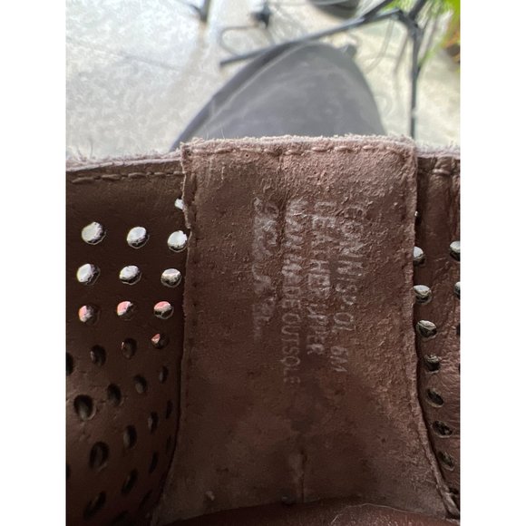 Donald J. Pliner Conni Perforated Oxfords Womens 6 Glitter Studded Suede Tan - Picture 9 of 9